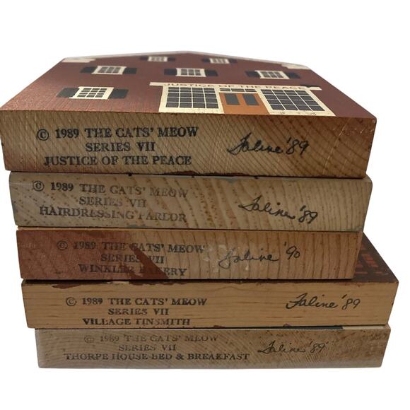 1989 The Cat’s Meow Series VII Lot of 5 Buildings –signed by Faline - Picture 7 of 7